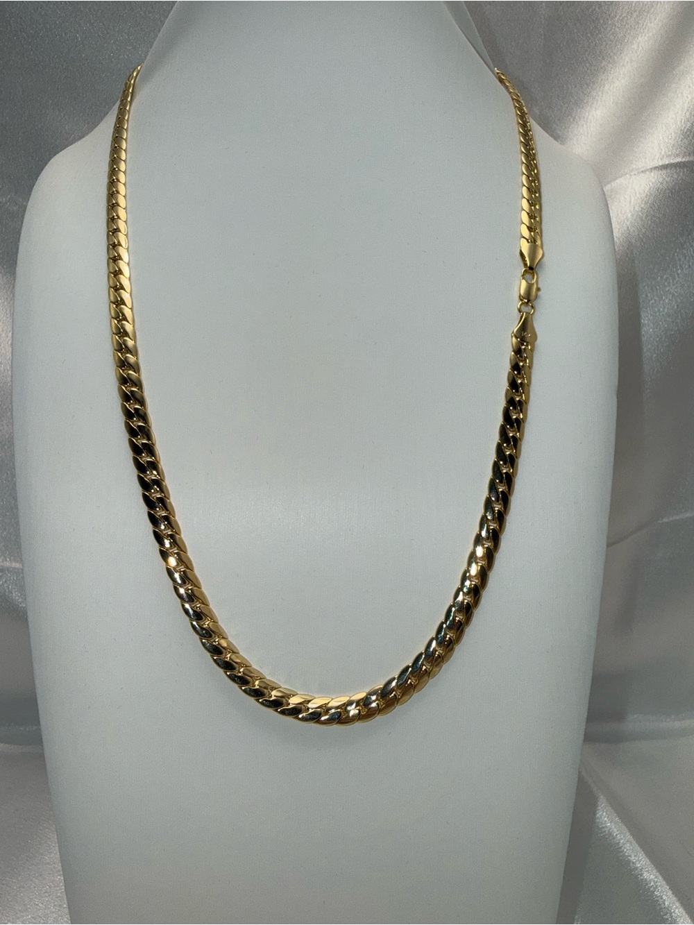 24-inch Miami Cuban Link Necklace. 18k dipped, 14k stamped.